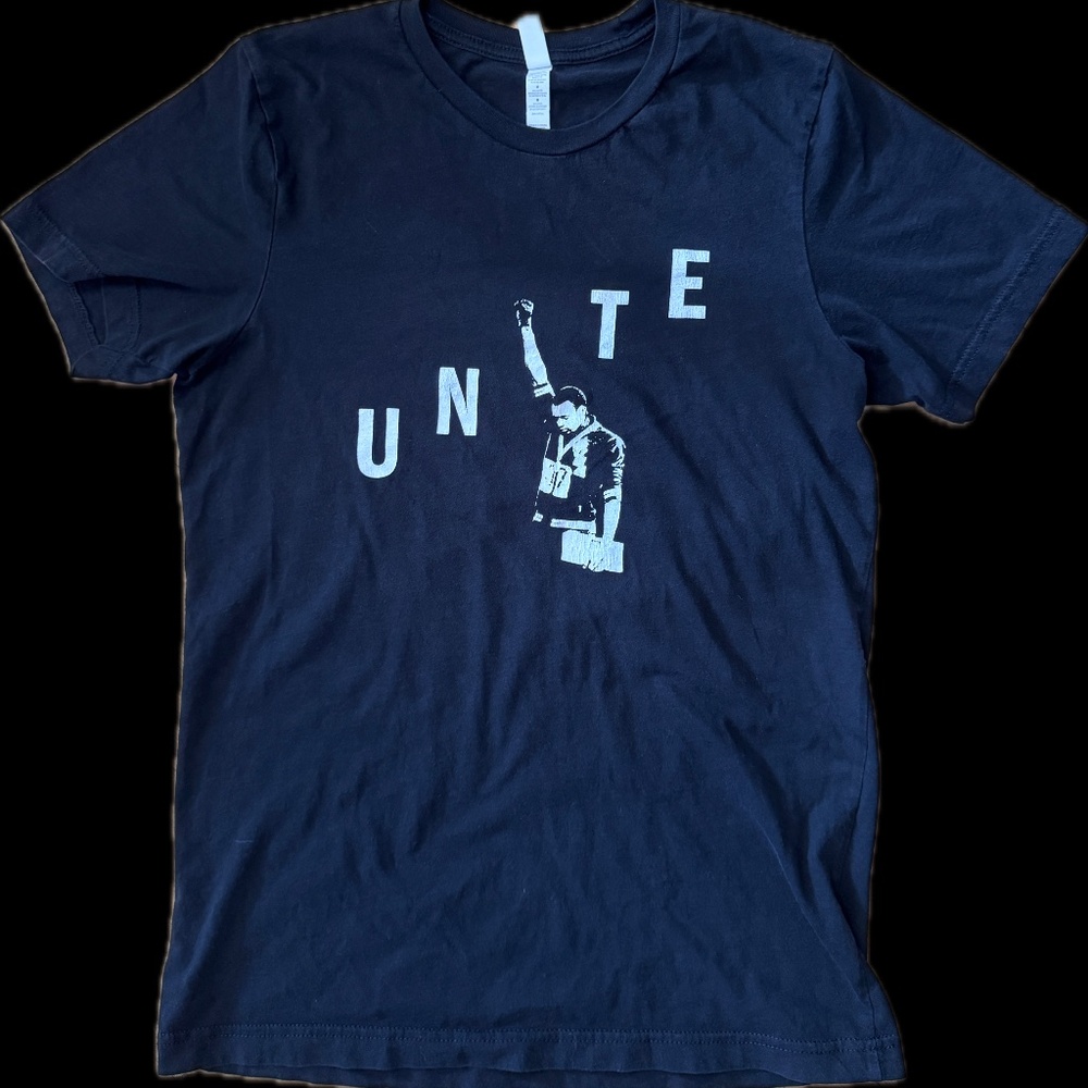 Official Tommie Smith "UNITE" T-Shirt – Black Power Salute Tee (Size M)